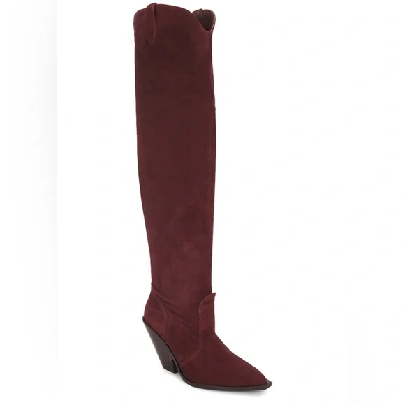 FREE PEOPLE Leather Triple Crown OTK Boots - Espresso - Picture 3 of 13